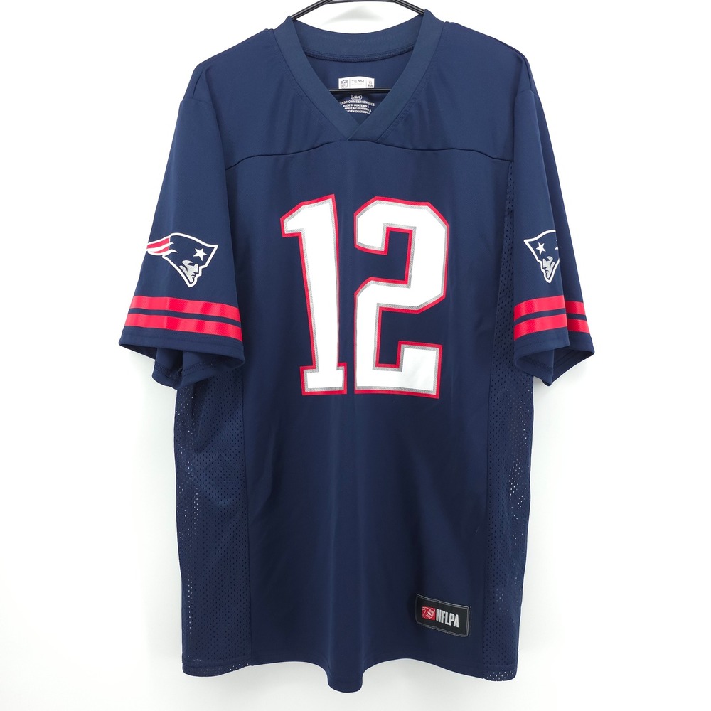 NFL Team Apparel Mens Jersey Tom Brady #12 Large Navy Blue Patriots Football